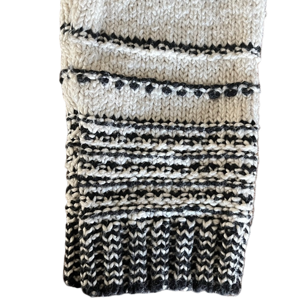 J. Jill Wool and Cotton Knit Crewneck Sweater Cream and Black Size L - Picture 9 of 14